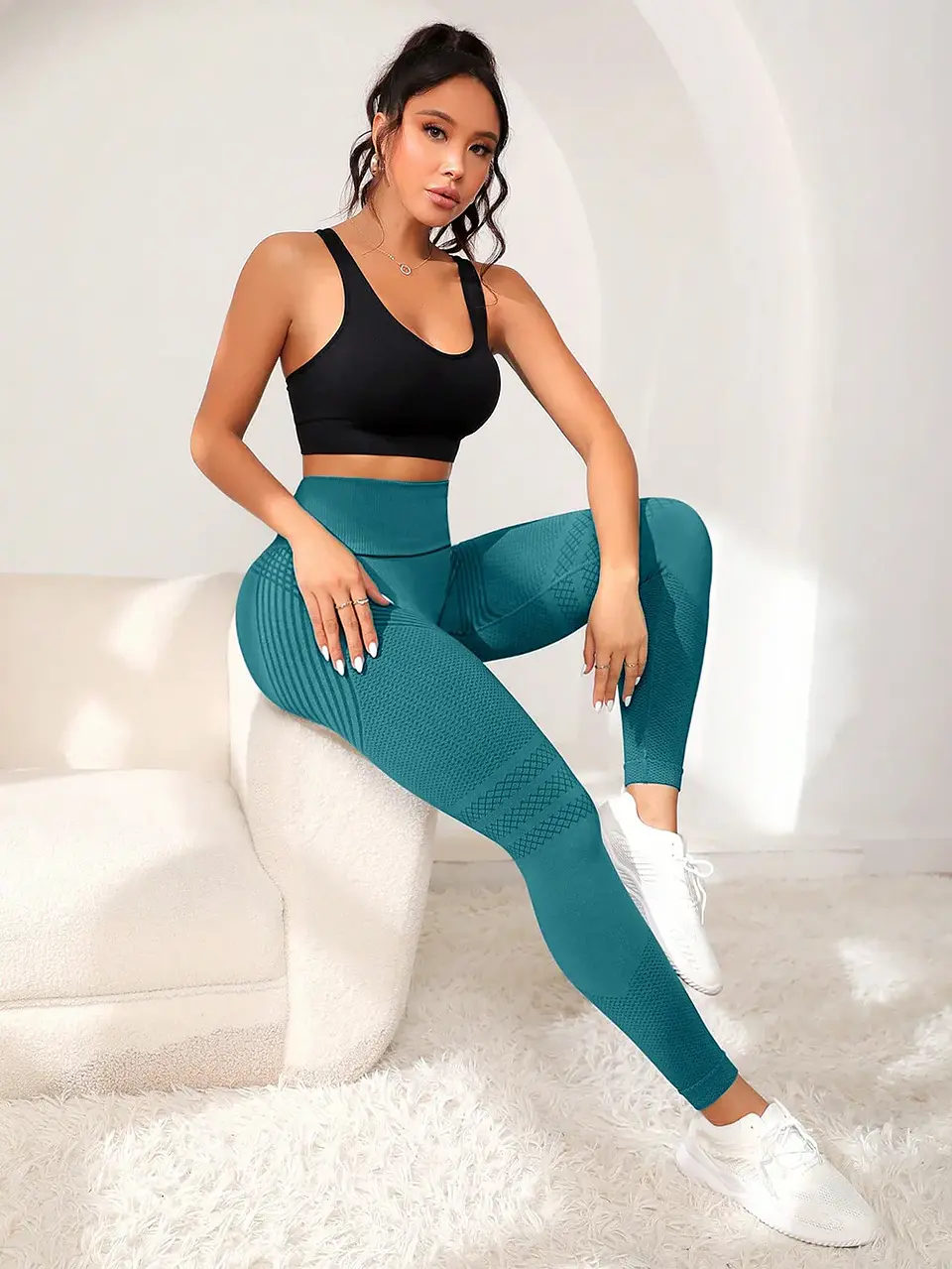 Calças de Fitness com Efeito Levanta Bumbum | Cintura Alta e Elásticas para Yoga e Corrida 4