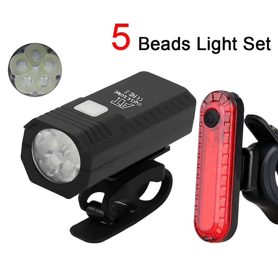 Conjunto de Luzes USB Recarregável | 3 Modos para Bicicleta  11