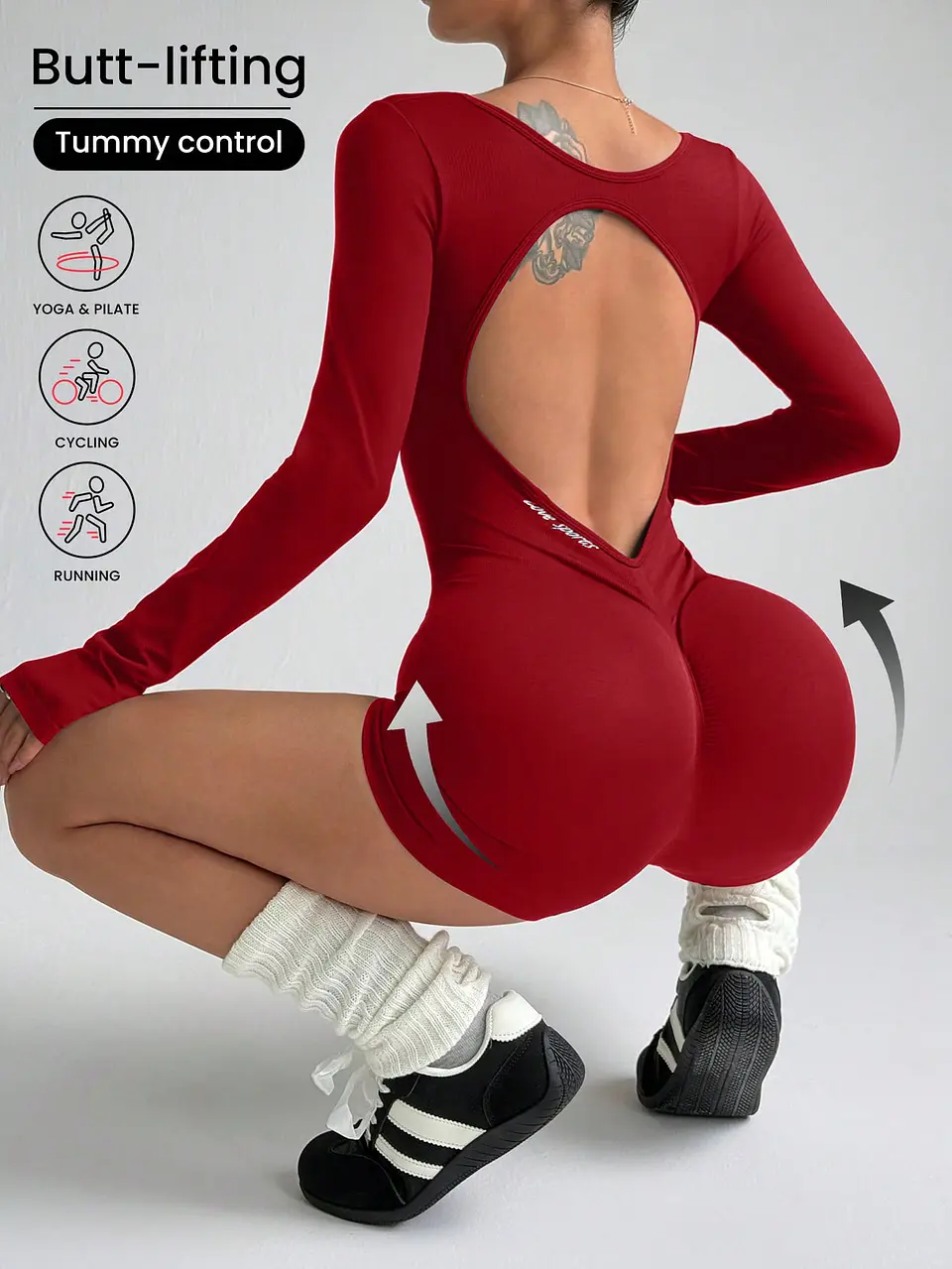 Macacão Bodycon Slayform com Design Cruzado nas Costas | Elegante e Desportivo 3
