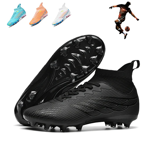 Botas de Futebol Masculinas de Alta Qualidade com Cabedal Sem Costura, Novos Tênis para Gramado Externo, Antiderrapantes, Resistentes ao Desgaste, Oferecem Super Aderência, Protege...
