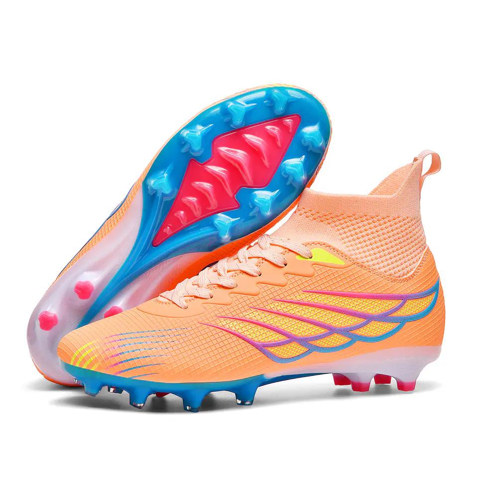 Botas de Futebol Masculinas de Alta Qualidade com Cabedal Sem Costura, Novos Tênis para Gramado Externo, Antiderrapantes, Resistentes ao Desgaste, Oferecem Super Aderência, Protege... 5