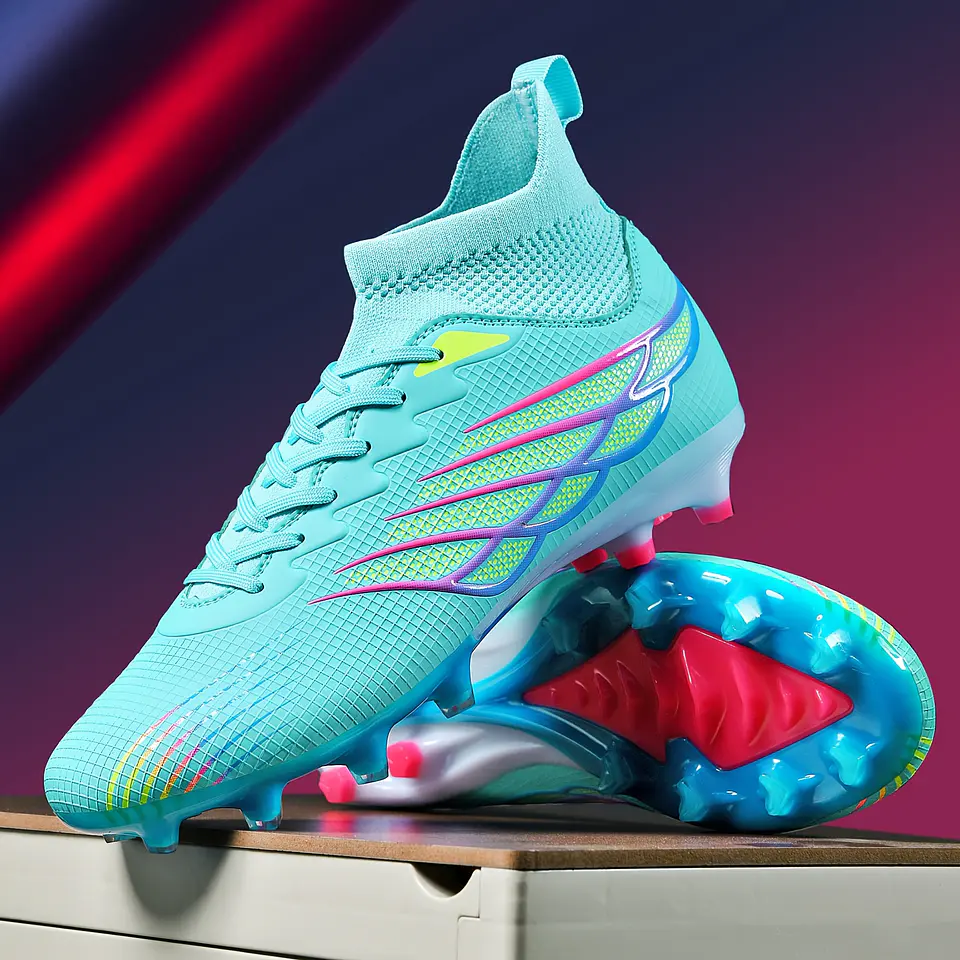 Botas de Futebol Masculinas de Alta Qualidade com Cabedal Sem Costura, Novos Tênis para Gramado Externo, Antiderrapantes, Resistentes ao Desgaste, Oferecem Super Aderência, Protege... 14