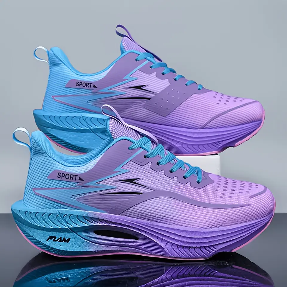 Ténis de Corrida Acolchoados para Homem e Mulher, Sola Grossa Leve, Flexíveis e Elásticos, Design Desportivo, Ajuste Contornado. Adequados para Uso Diário Casual, Treino de Fitness... 3