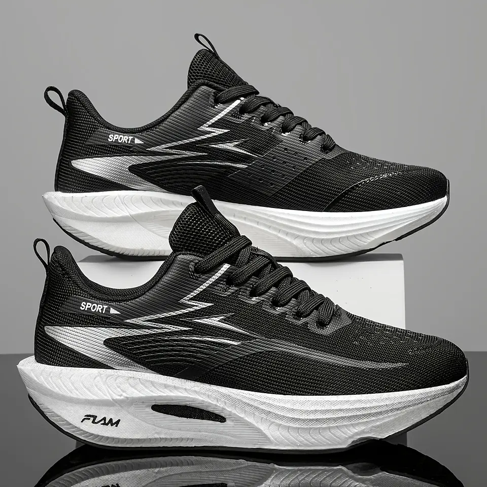 Ténis de Corrida Acolchoados para Homem e Mulher, Sola Grossa Leve, Flexíveis e Elásticos, Design Desportivo, Ajuste Contornado. Adequados para Uso Diário Casual, Treino de Fitness... 4