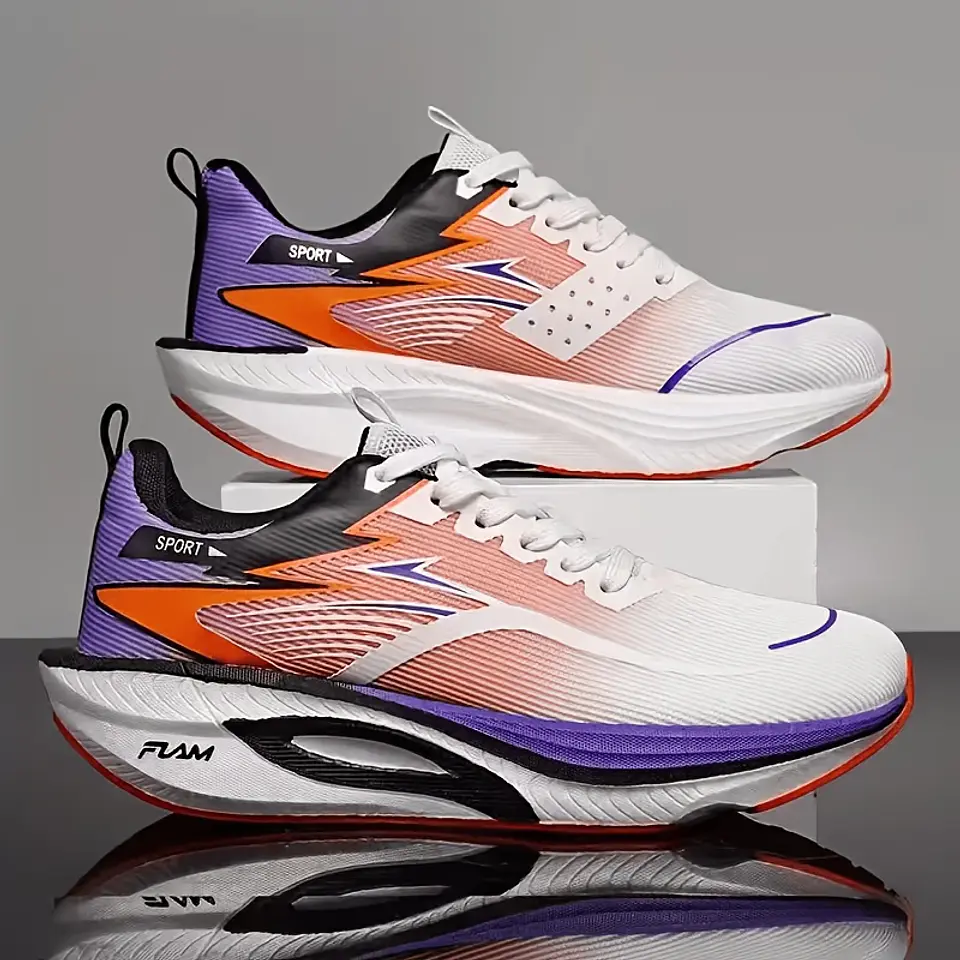 Ténis de Corrida Acolchoados para Homem e Mulher, Sola Grossa Leve, Flexíveis e Elásticos, Design Desportivo, Ajuste Contornado. Adequados para Uso Diário Casual, Treino de Fitness... 5