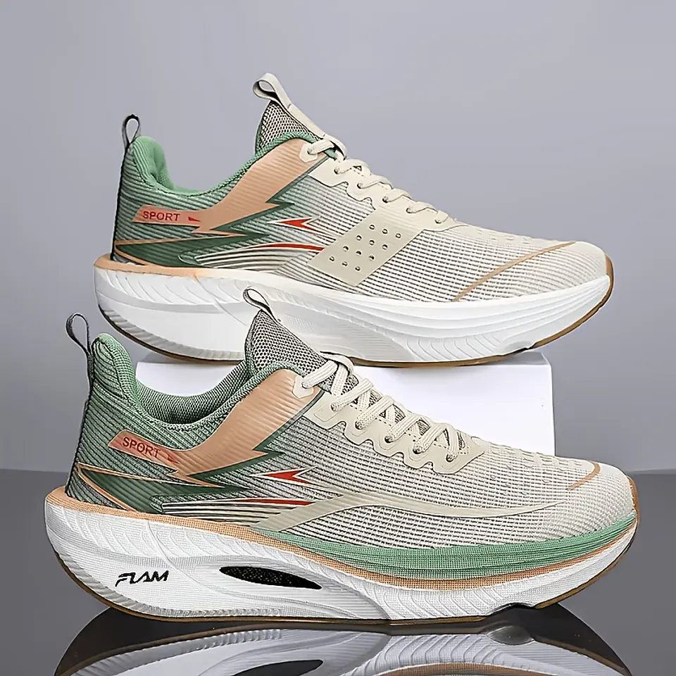 Ténis de Corrida Acolchoados para Homem e Mulher, Sola Grossa Leve, Flexíveis e Elásticos, Design Desportivo, Ajuste Contornado. Adequados para Uso Diário Casual, Treino de Fitness... 6