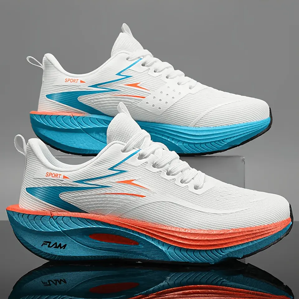 Ténis de Corrida Acolchoados para Homem e Mulher, Sola Grossa Leve, Flexíveis e Elásticos, Design Desportivo, Ajuste Contornado. Adequados para Uso Diário Casual, Treino de Fitness... 7