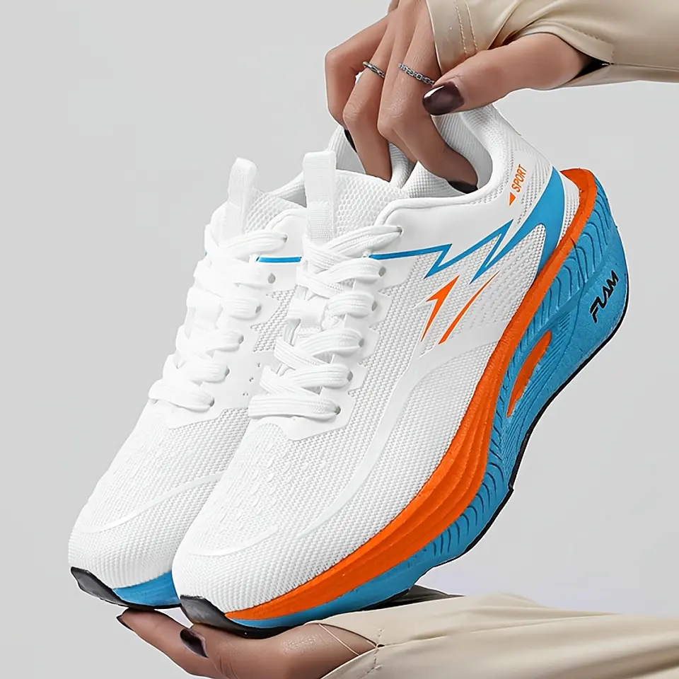 Ténis de Corrida Acolchoados para Homem e Mulher, Sola Grossa Leve, Flexíveis e Elásticos, Design Desportivo, Ajuste Contornado. Adequados para Uso Diário Casual, Treino de Fitness... 12