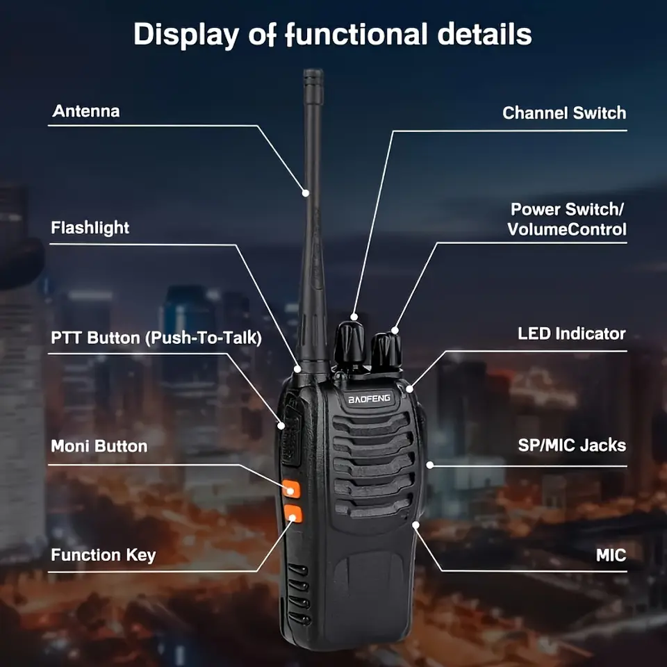 Walkie-Talkies Recarregáveis Loyyz | 3-5km de Alcance com Auriculares 7
