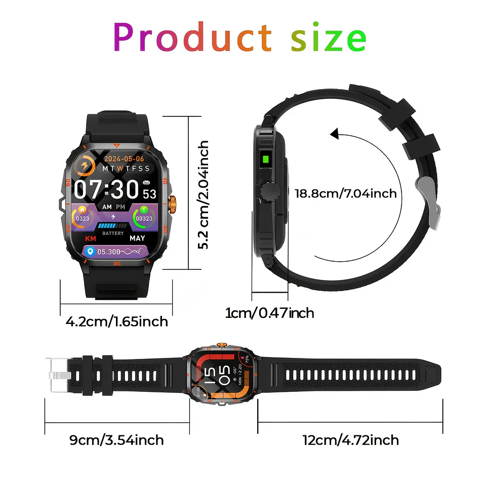 Smartwatch SIMSONLAB 5.11cm | Chamadas e Alertas com Mostradores Intercambiáveis 6