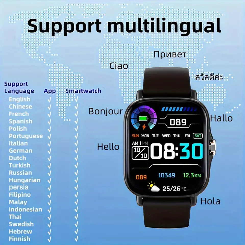 Smartwatch Ultrafino sem Bordas | Chamadas, Câmara Remota e Design Clássico 15