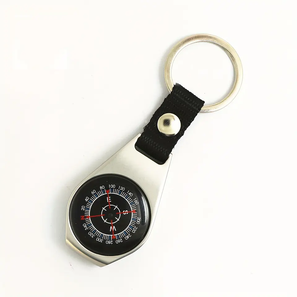 Chaveiro de Bússola em Liga de Zinco, Resistente, Alta Confiabilidade, Bússola à Prova dÁgua, Ideal para Sobrevivência ao Ar Livre e Aventura 2