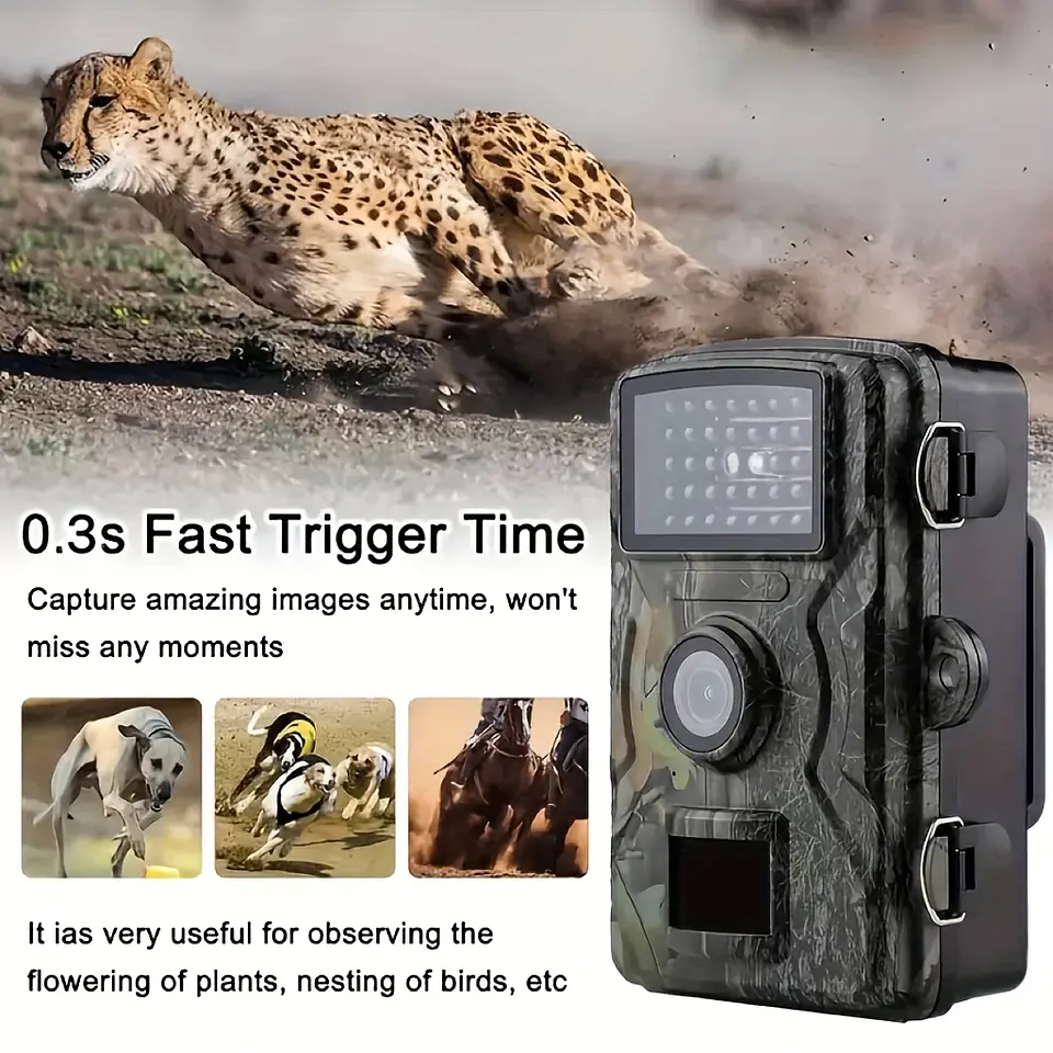Câmera de Caça com Qualidade de Imagem 1080 FHD, Disparo de Grande Angular, Visão Noturna e Impermeabilidade IP66 1