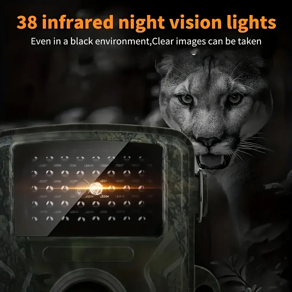 Câmera de Caça com Qualidade de Imagem 1080 FHD, Disparo de Grande Angular, Visão Noturna e Impermeabilidade IP66 6