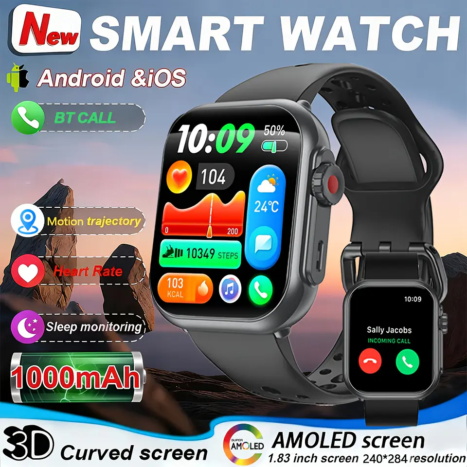 Relógio Inteligente para Homens e Mulheres: Compatível com iPhone e Android, com Chamadas BT, Monitorização do Sono, Resistência à Água IP68, Monitorização de Fitness com Mais de 1... 6