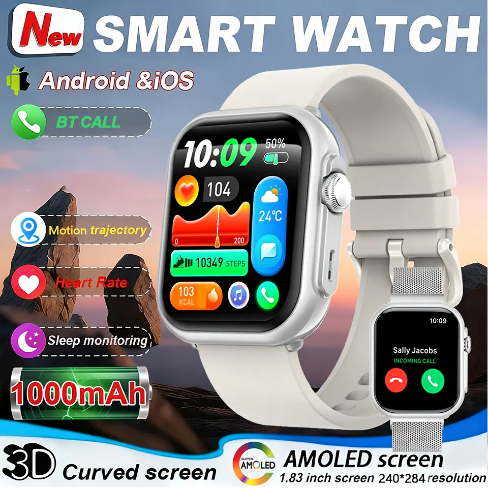 Relógio Inteligente para Homens e Mulheres: Compatível com iPhone e Android, com Chamadas BT, Monitorização do Sono, Resistência à Água IP68, Monitorização de Fitness com Mais de 1... 7