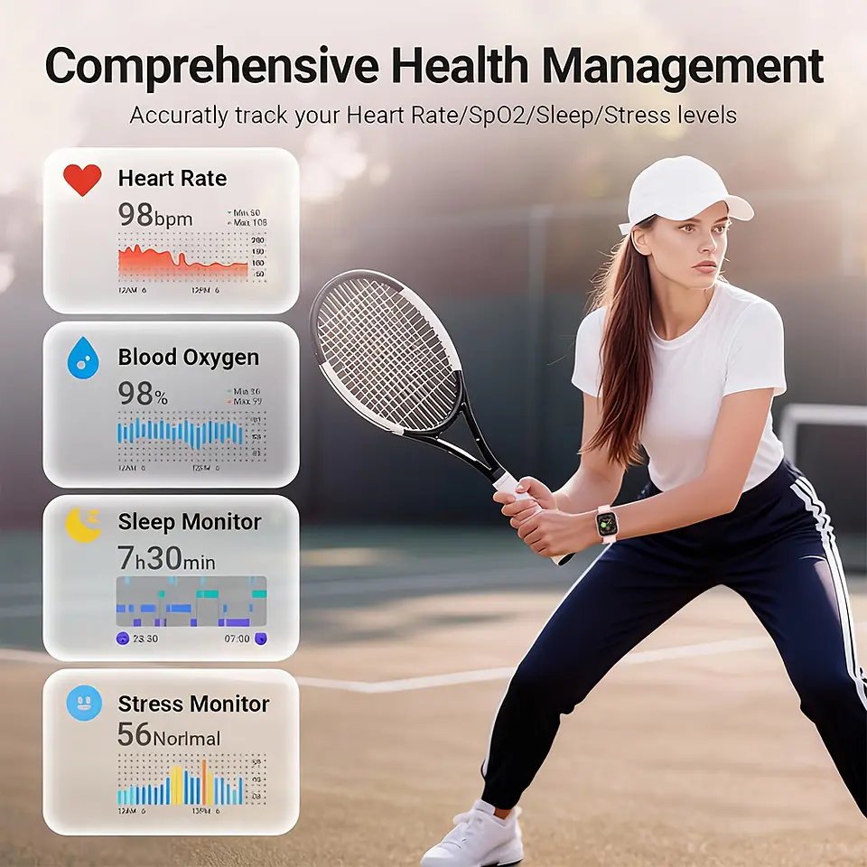 Relógio Inteligente para Homens e Mulheres: Compatível com iPhone e Android, com Chamadas BT, Monitorização do Sono, Resistência à Água IP68, Monitorização de Fitness com Mais de 1... 13