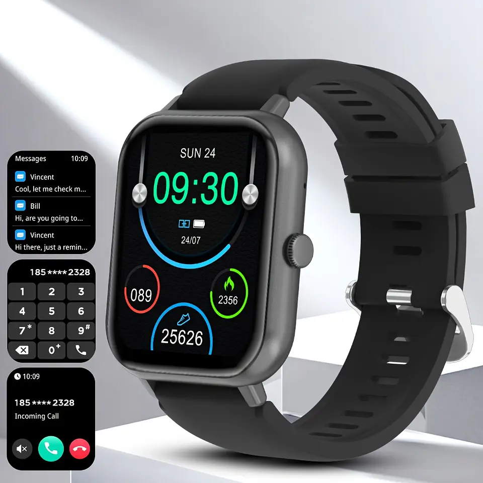 Smartwatch Pro Ecrã Total – Fitness Resistente à Água com Texto e Chamadas, Mais de 100 Modos de Exercício, Pedómetro, Distância e Calorias, Compatível com Android e Telemóvel 3