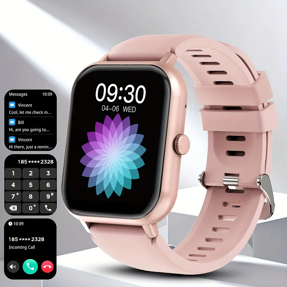 Smartwatch Pro Ecrã Total – Fitness Resistente à Água com Texto e Chamadas, Mais de 100 Modos de Exercício, Pedómetro, Distância e Calorias, Compatível com Android e Telemóvel 2