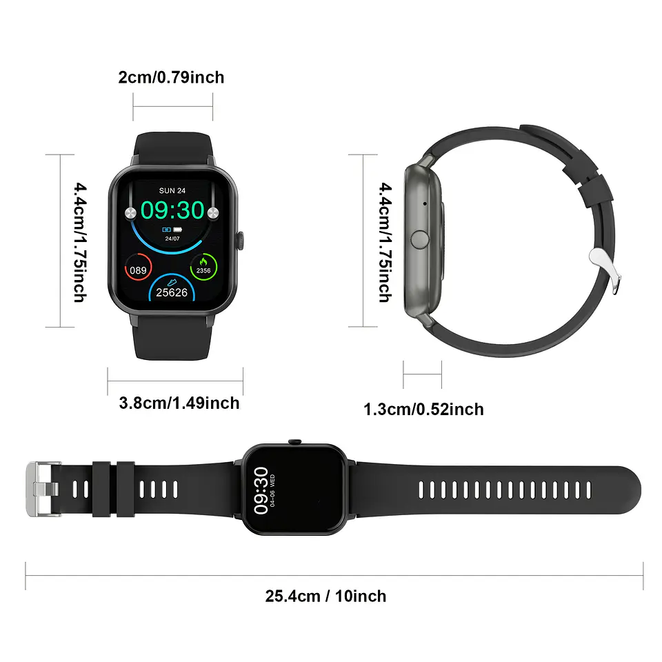 Smartwatch Pro Ecrã Total – Fitness Resistente à Água com Texto e Chamadas, Mais de 100 Modos de Exercício, Pedómetro, Distância e Calorias, Compatível com Android e Telemóvel 9
