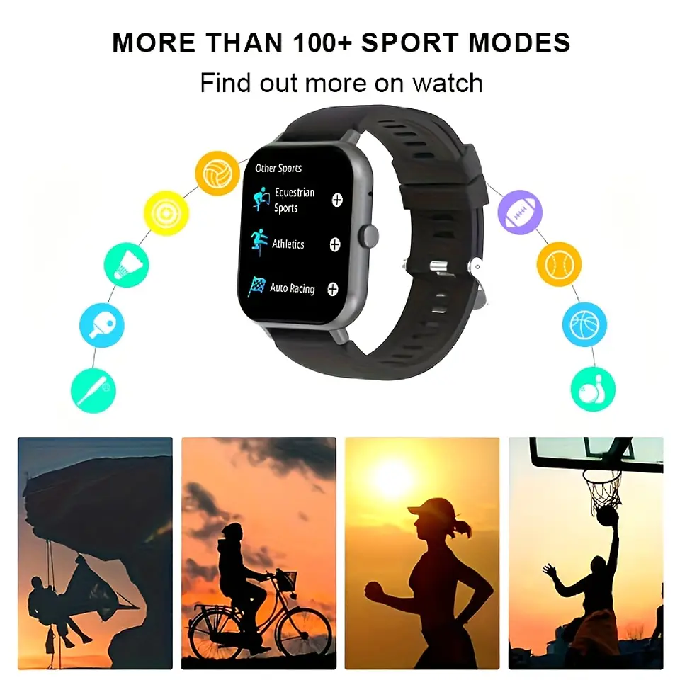 Smartwatch Pro Ecrã Total – Fitness Resistente à Água com Texto e Chamadas, Mais de 100 Modos de Exercício, Pedómetro, Distância e Calorias, Compatível com Android e Telemóvel 11