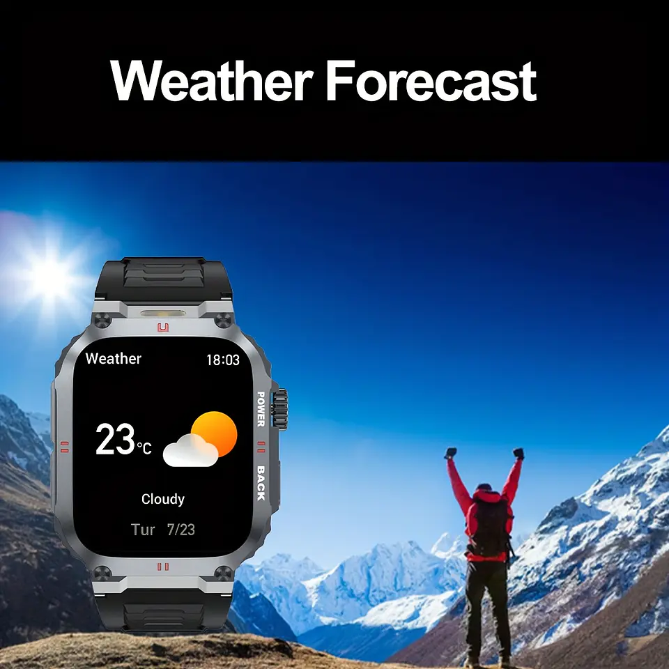 Relógio Inteligente Desportivo Outdoor Masculino com Lanterna LED, Ecrã de Alta Definição de 1,91", Suporta Chamadas Sem Fios, Notificações de Mensagens, À Prova de Água, 100 Modos... 12