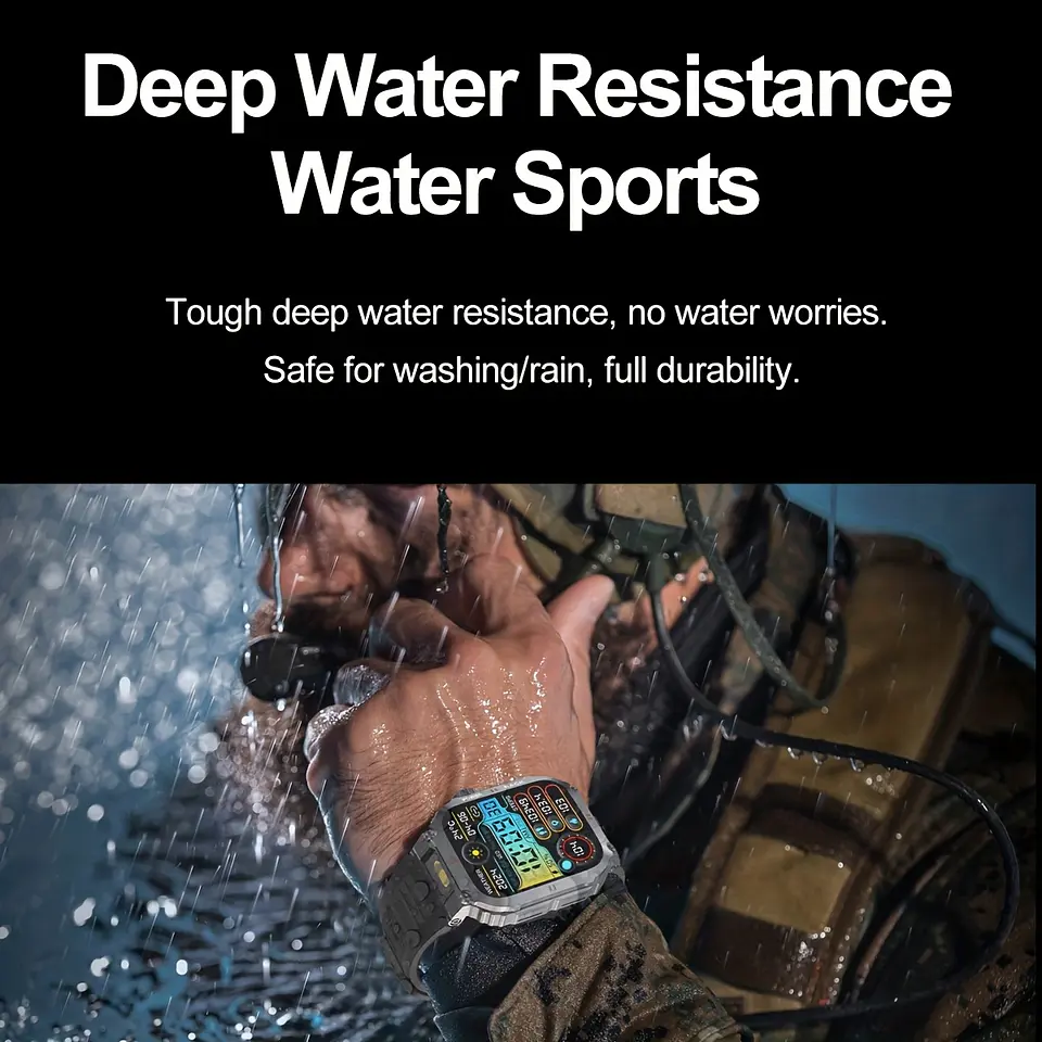 Relógio Inteligente Desportivo Outdoor Masculino com Lanterna LED, Ecrã de Alta Definição de 1,91", Suporta Chamadas Sem Fios, Notificações de Mensagens, À Prova de Água, 100 Modos... 13