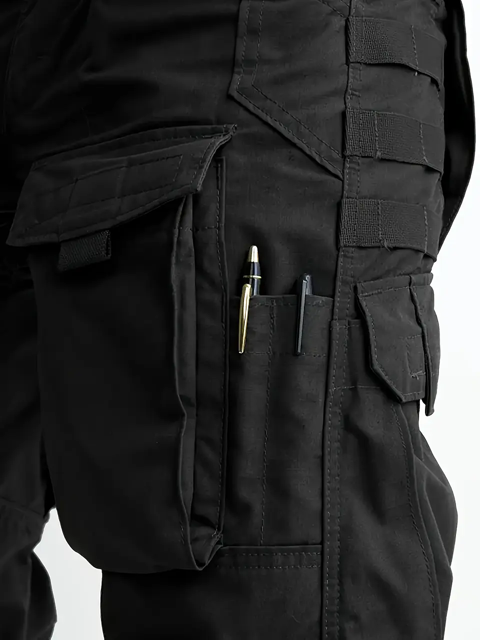 Calças Cargo Táticas Masculinas - Calças de Trabalho Duráveis com Múltiplos Bolsos, Cordão Ajustável, Leves para Caminhadas, Acampamento e Atividades ao Ar Livre (Primavera/Outono)... 5