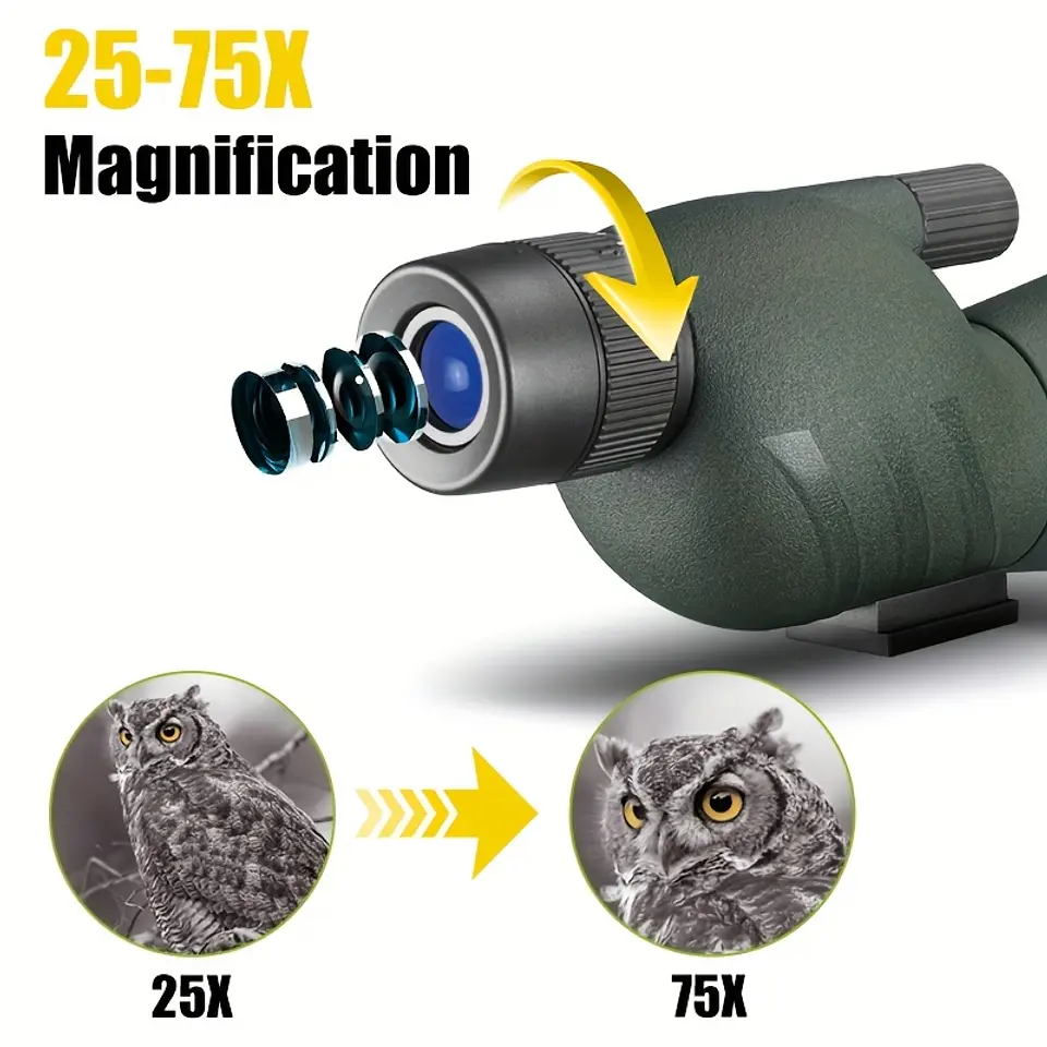 Kit de Lente de Observação HD 25-75x60, Lente Objetiva de 60 mm, Ideal para Campismo, Observação de Aves e Vida Selvagem a Longa Distância, Tiro ao Alvo e Identificação de Objetivo... 7