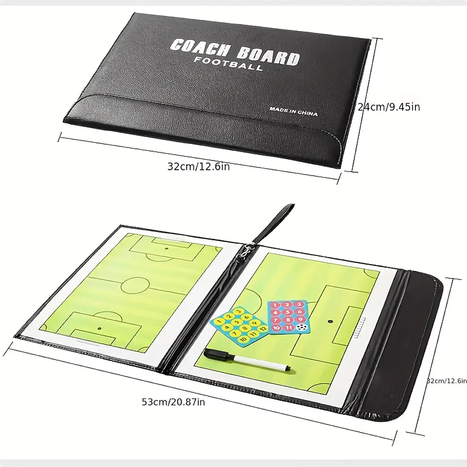 Quadro Tático de Futebol Magnético e Apagável – Quadro de Treino Portátil e Dobrável com Marcadores Magnéticos 4