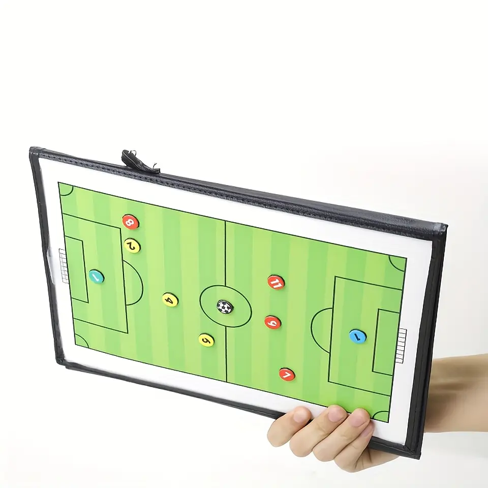 Quadro Tático de Futebol com Três Dobras para Treino em Campo Inteiro e Meio-Campo, Inclui Canetas Magnéticas e Marcador de Pontuação 5