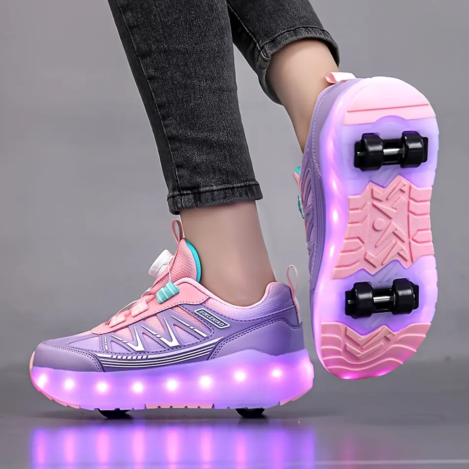Ténis Patins com LED para Meninas | Luzes Intermitentes Recarregáveis 3