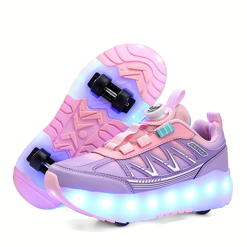 Ténis Patins com LED para Meninas | Luzes Intermitentes Recarregáveis 10