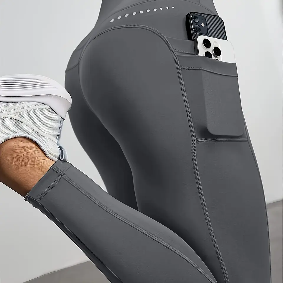 Leggings de Cintura Alta com Bolsos | Efeito Levanta-Bumbum para Corrida e Ginásio  3