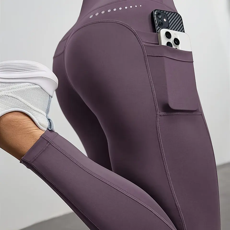 Leggings de Cintura Alta com Bolsos | Efeito Levanta-Bumbum para Corrida e Ginásio  5