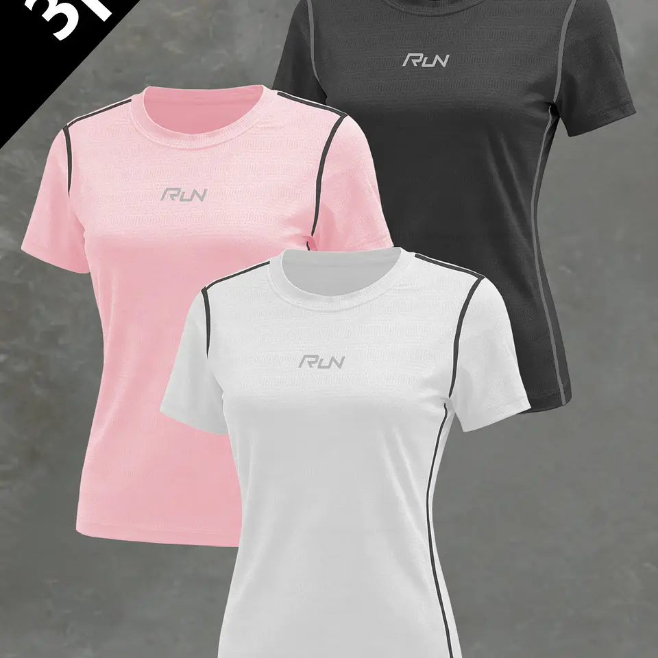 Conjunto 3 Camisetas Desportivas para Verão 2