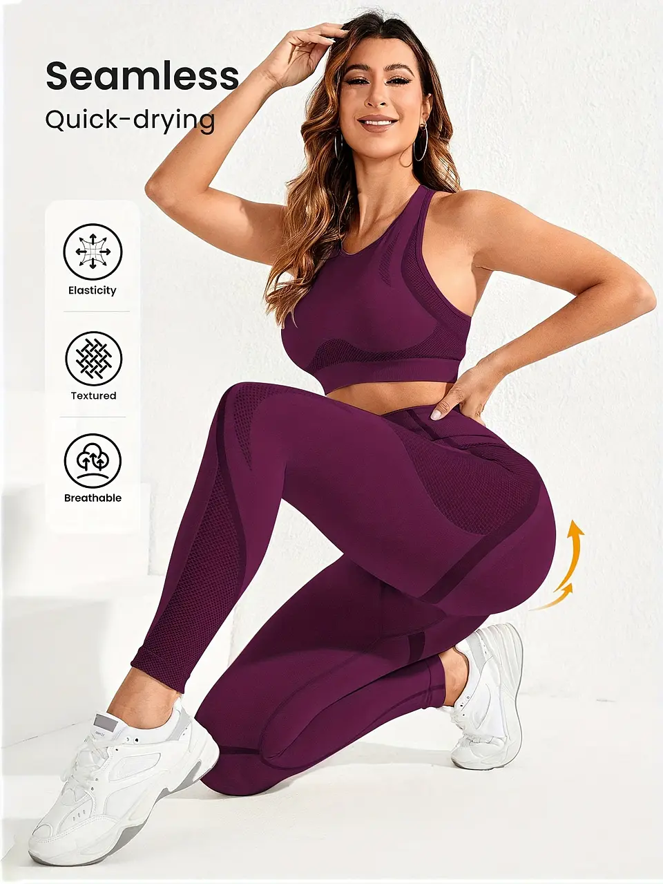 Conjunto Yoga Fitness 2 Peças | Top de Alças e Leggings Elásticas 7