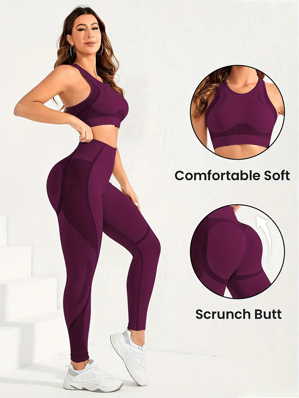 Conjunto Yoga Fitness 2 Peças | Top de Alças e Leggings Elásticas 8