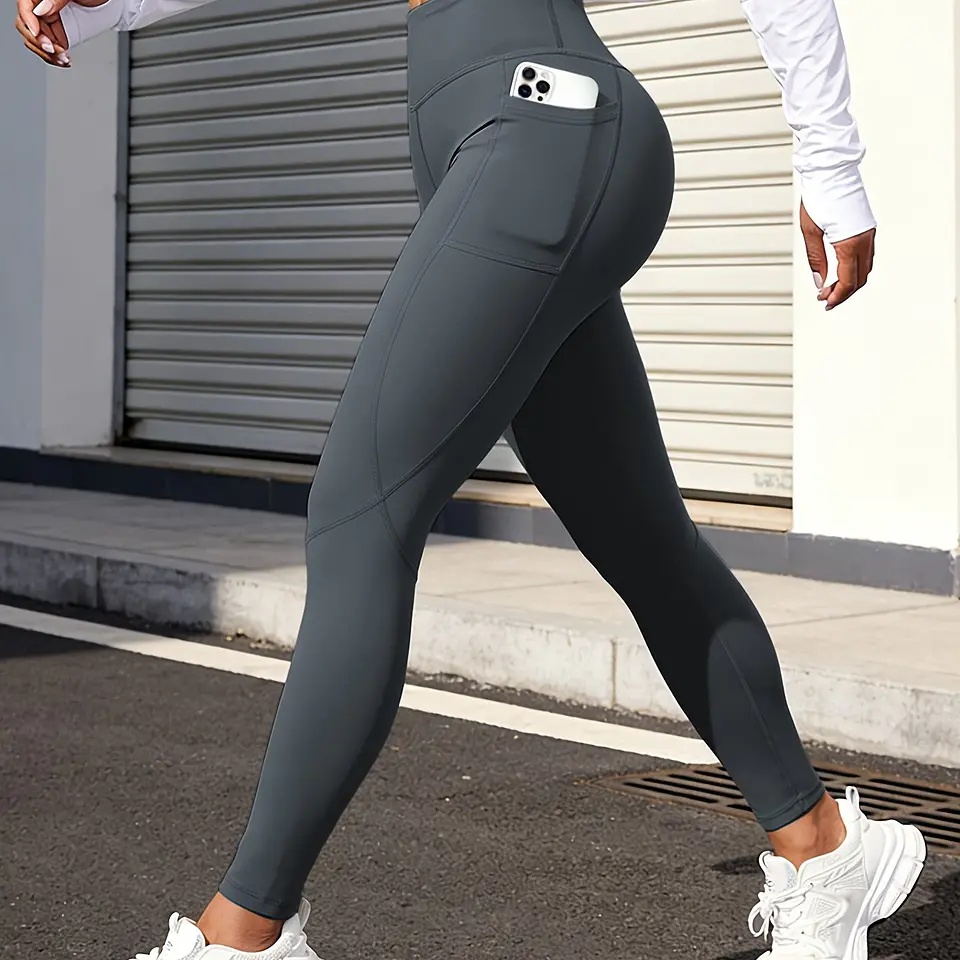 Leggings de Yoga Cintura Alta com Bolsos | Efeito Naked Sensation para Treino  4