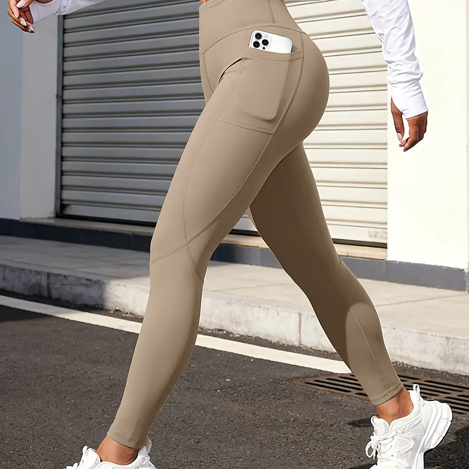 Leggings de Yoga Cintura Alta com Bolsos | Efeito Naked Sensation para Treino  12