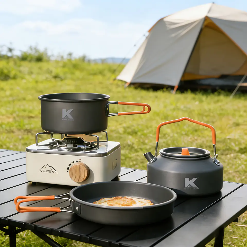 Conjunto de Cozinha 10 Peças | Panelas e Frigideira para Campismo 2