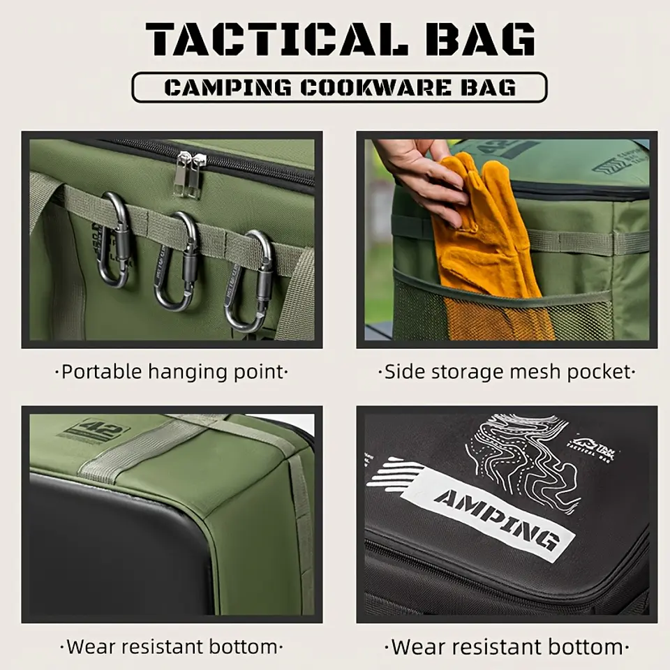 Bolsa de Armazenamento para Equipamento de Campismo | Estojo Utilitário para Utensílios de Cozinha 7