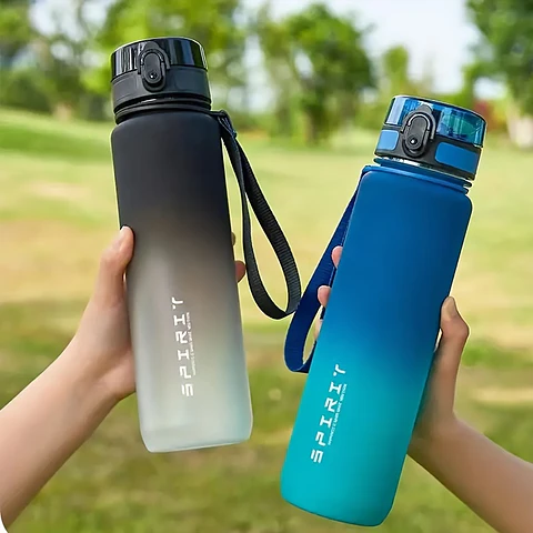 Garrafa de Água Desportiva com Design Flip | 650ml/1L com Cor Gradiente