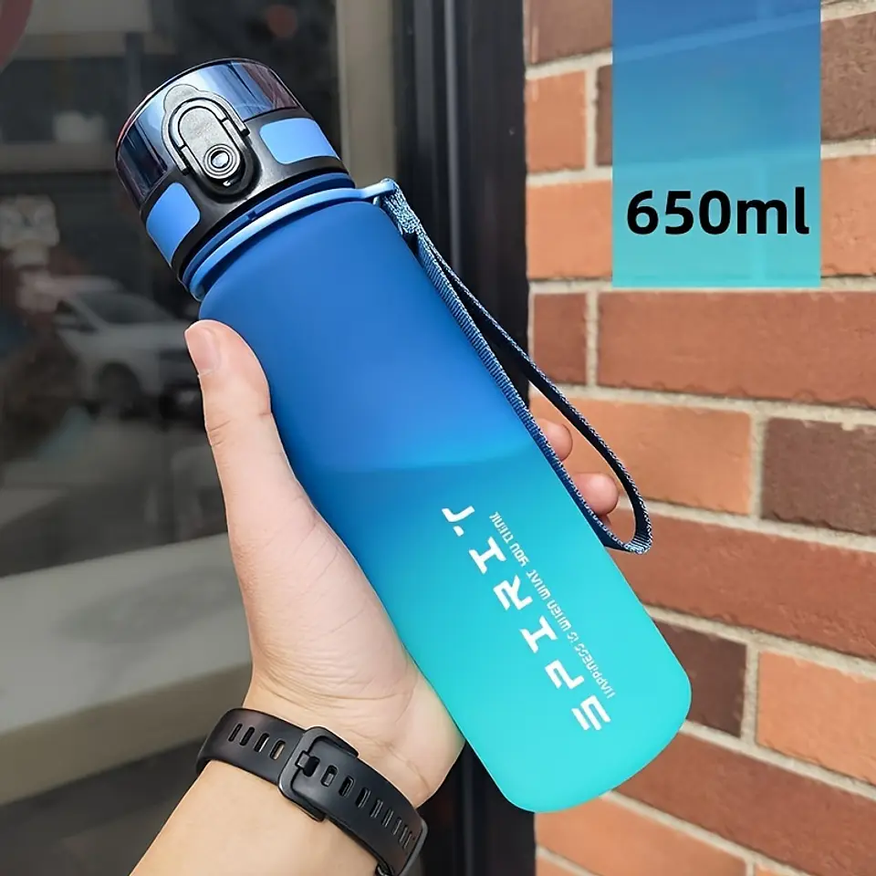 Garrafa de Água Desportiva com Design Flip | 650ml/1L com Cor Gradiente 2
