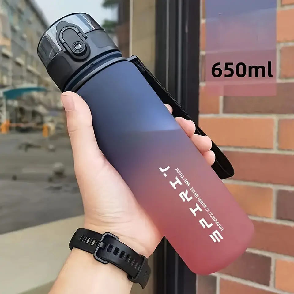Garrafa de Água Desportiva com Design Flip | 650ml/1L com Cor Gradiente 4
