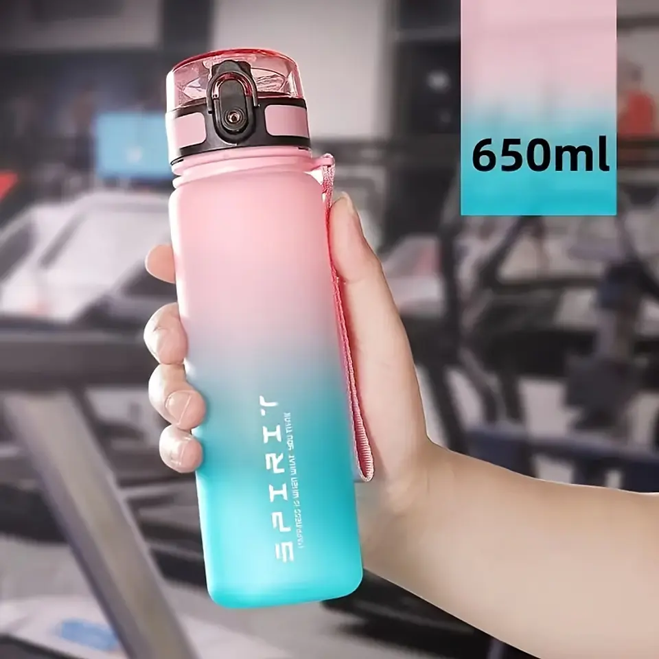 Garrafa de Água Desportiva com Design Flip | 650ml/1L com Cor Gradiente 5