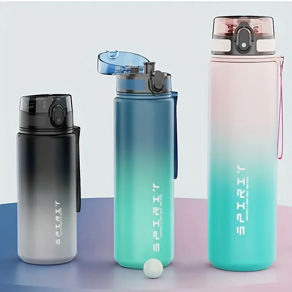 Garrafa de Água Desportiva com Design Flip | 650ml/1L com Cor Gradiente 8