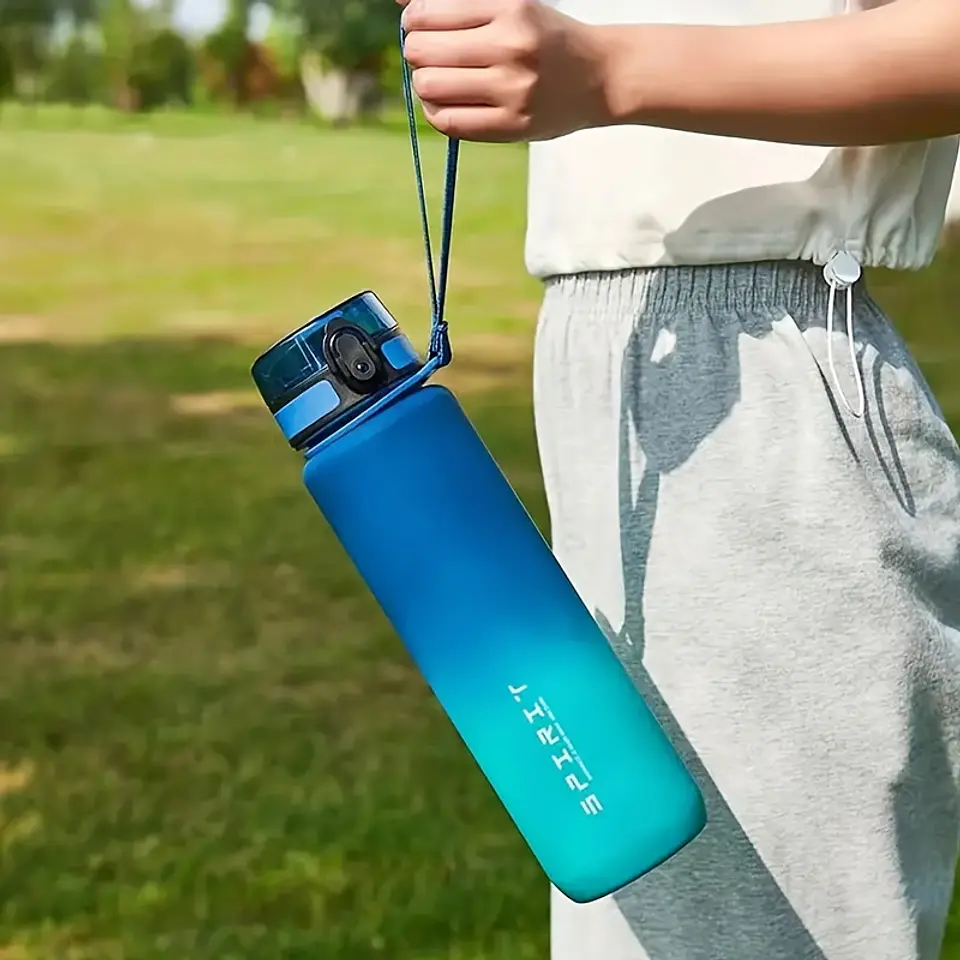 Garrafa de Água Desportiva com Design Flip | 650ml/1L com Cor Gradiente 11