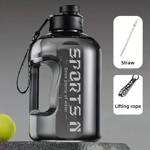 Garrafa de Água Desportiva 1700ml com Canudo | Material PC e Tampa com Palhinha