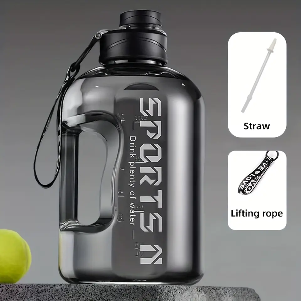 Garrafa de Água Desportiva 1700ml com Canudo | Material PC e Tampa com Palhinha 1
